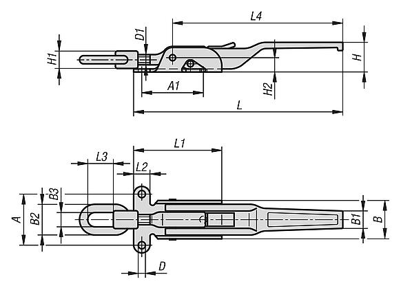 Adjustable latches heavy-duty version