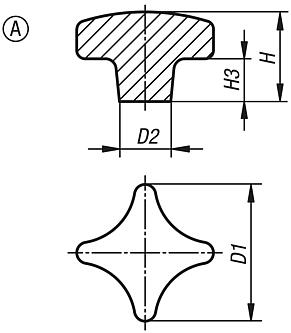 Écrous croisillon en aluminium, similaires à DIN 6335, forme A, ébauche