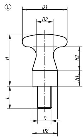 Boutons aplati avec filetage