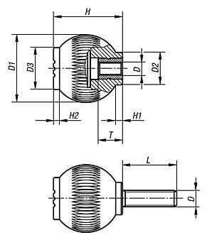 Ball Grips, inch