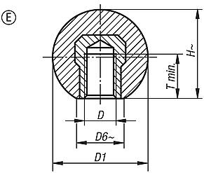 Ball knobs thermoplastic DIN 319 enhanced, Form E, with tapped bush