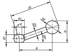 Impugnature sferiche DIN 6337 con foro calibrato