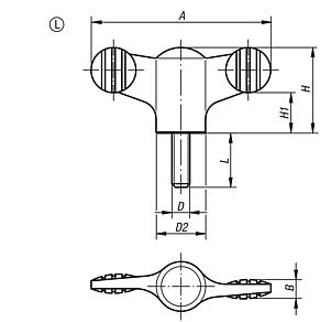 Wing grips with external thread