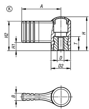 Wing grips, one-sided with cover