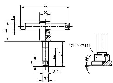Vis à broche mobile DIN 6306