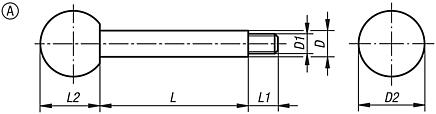 Broches, série longue Forme A - inch