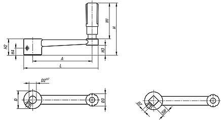 Crank handles aluminium cylindrical revolving grip