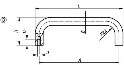 Pull handle steel round