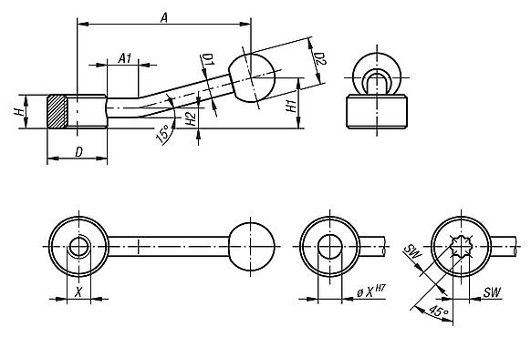 Tension levers flat