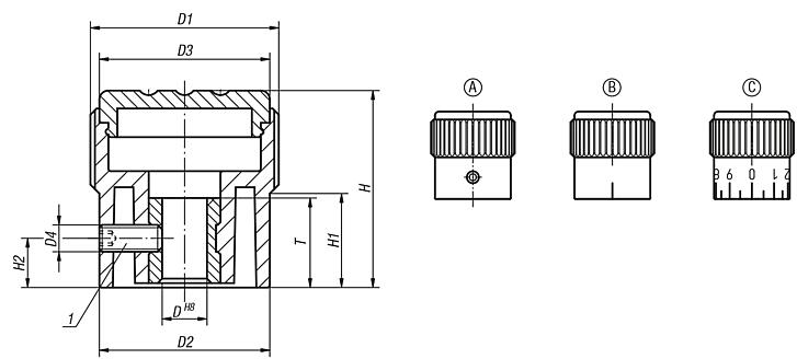 Knurled knobs