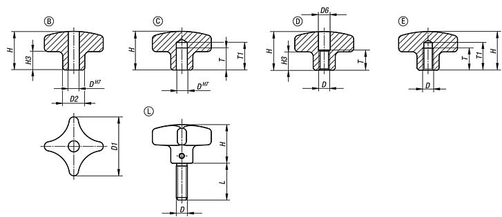 Écrou croisillonen Inox similaire à DIN 6335