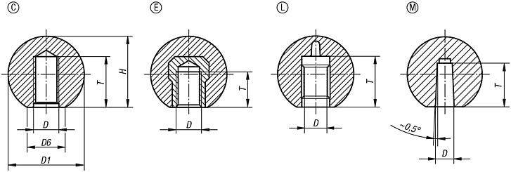 Ball knobs smoothDIN 319 enhanced