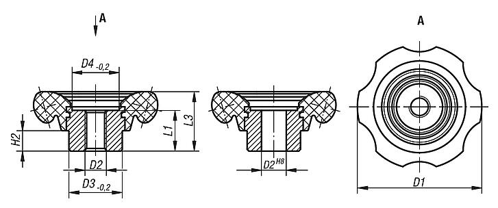 Handwheels, plastic (thermoset)