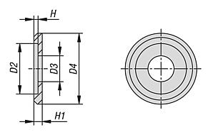 End washers, stainless steel 