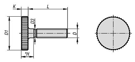 Vis striée basse en acier et Inox, DIN 653