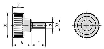 Knurled screws plastic, antistatic