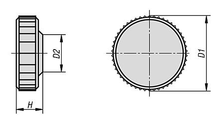 Knurled heads for hexagon socket screws