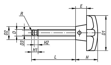 Palm grips with threaded spindle