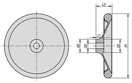 Volantes de disco similares a DIN 950 de aluminio, pulgadas