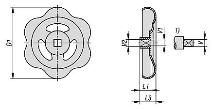 Hand wheels, steel, stamped