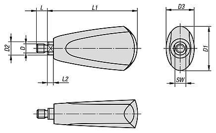 Taper grips revolving, inch