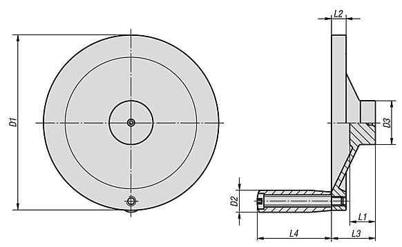 Handwheels disc stainless steel with revolving grip