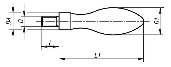 Machine handles fixedsteel, similar to DIN 39