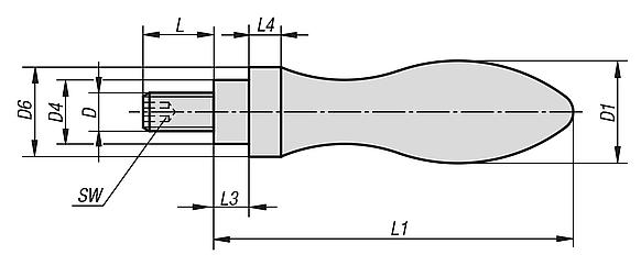 Machine handles revolving similar to DIN 98 Form E, steel