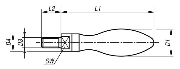 Machine handles revolvingsteel, similar to DIN 98