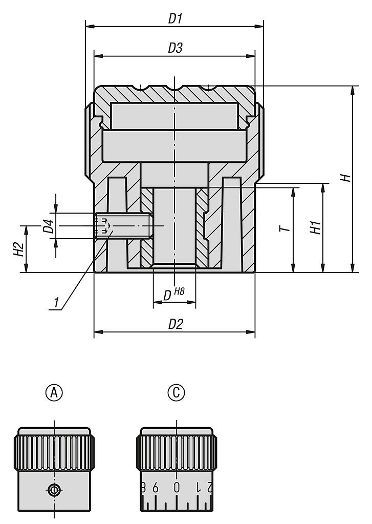 Knurled knobs