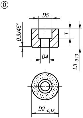 Grippers and inserts, roundwith counterbore, Form O