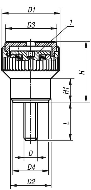 Knurled torque knobs external thread 