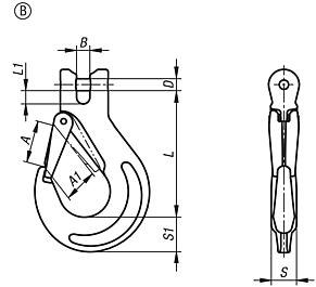 Clevis slip hooks, Form B, grade 10