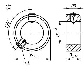 Bague d‘arrêt en Inox DIN 705, forme E, six pans creux