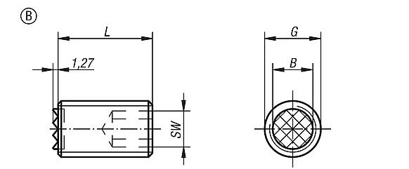 Inserts à picots réglables, forme B