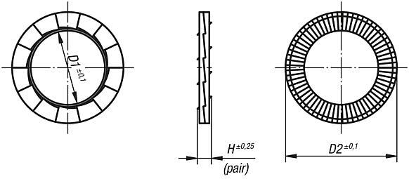 Wedge lock washers