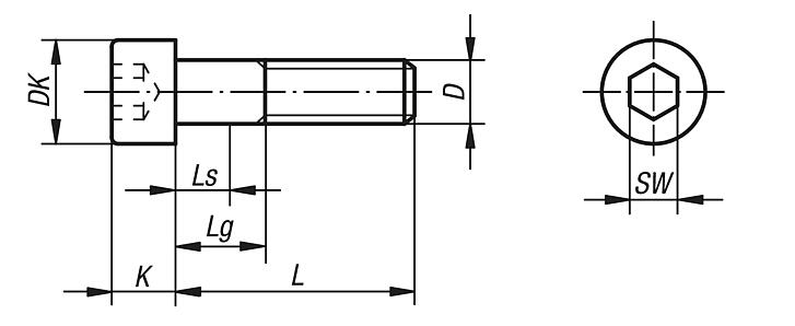 Vis à tête cylindrique à six pans creux, DIN EN ISO 4762 extension de gamme, acier