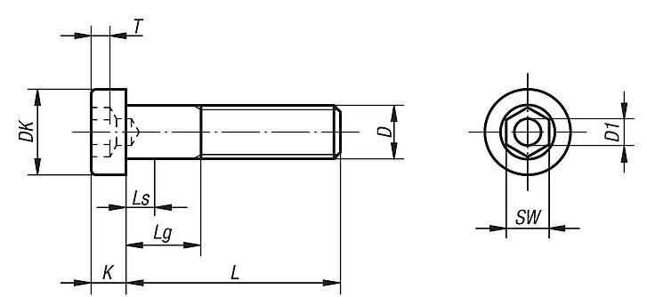 Socket head screws low head DIN 6912