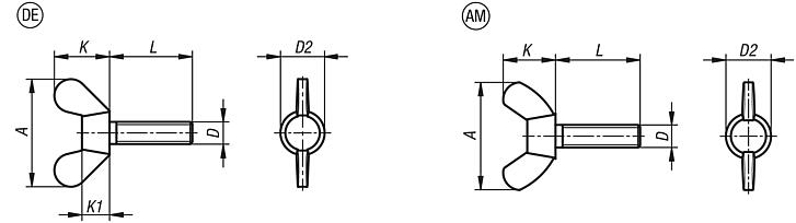 Wing screws