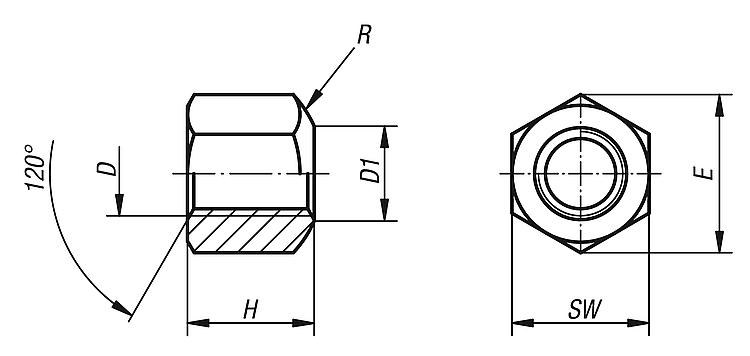 M33 Hexagon Full Nuts Type B Metric A2 & A4 Stainless Steel Din 6330 Sizes M6 M33 Hexagon Full Nuts Type B Metric A2 & A4 Stainless Steel Din 6330 Sizes M6