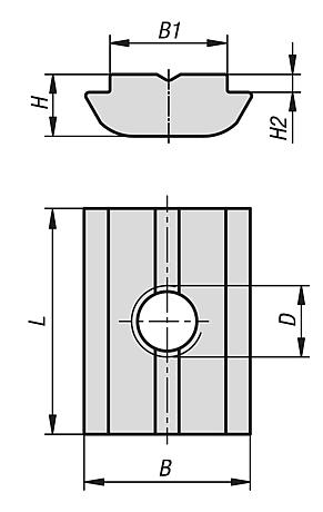 Slot nuts twist-in Type B