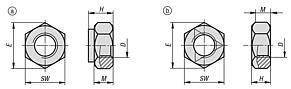 Hexagon nuts with thread lock DIN 980 enhanced