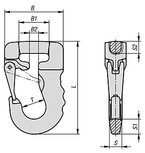 Round sling hooks grade 8