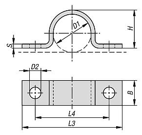 Pipe clips DIN 1597
double leg, lightweight