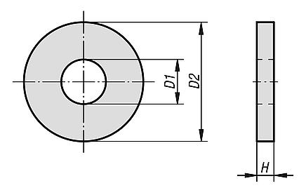 Rondelles pour dispositifs de serrage
en acier ou en aluminium DIN 6340