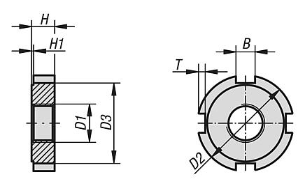 Slotted round nuts DIN 1804