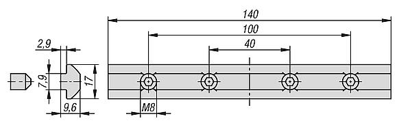 Slot key profile connectors 
Type I