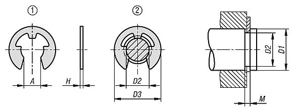 Circlips E-type DIN 6799