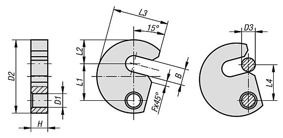 Arruelas tipo C para dispositivos DIN 6371