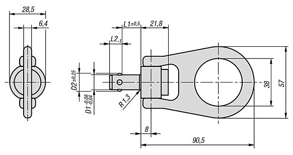 Lifting pins self-locking, stainless steel